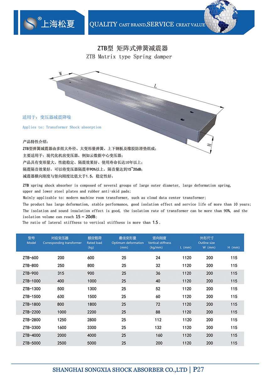 矩陣式<a href='http://m.jshnzg.com' target='_blank'><u>彈簧減震器</u></a>-變壓器專(zhuān)用