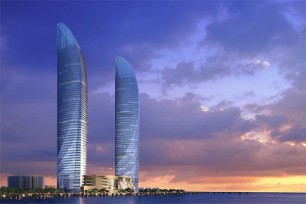 廈門(mén)世貿海峽大廈在施工建設中采